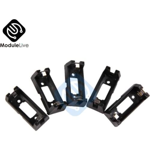 5 Pcs PCB Plug-in Type CR123A Lithium Battery Holder Socket Black Electronic Tools