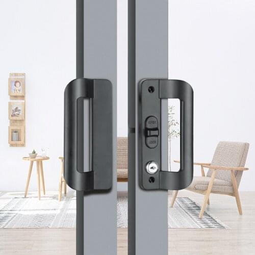 Aluminum Alloy Sliding Door Lock Handle Anti-theft Lock For Aluminum Door Frame Household Furniture Door Latch Lock Hardware