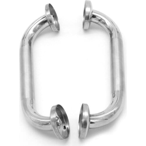 1pc 23cm Thickened Stainless Steel Door Handle Double Head Bright 19 Tube Handle Safety Handrail Shower Room Toilet Door Handle