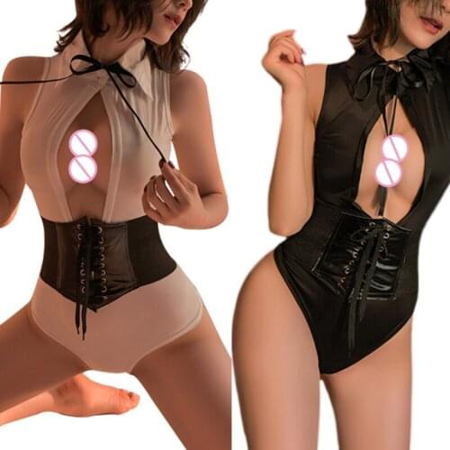Sexy Corset Bodysuit Sleepwear Erotic Passion Deep V can Open File Lingerie Sex Clothing Accessories for Womens Girls
