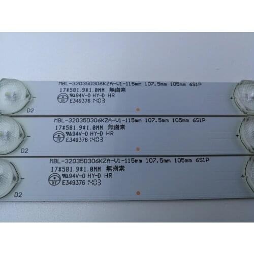 3pcs LED backlight for FOR STV-LC32ST880WL HISENSE LHD32D33EU LHD32D33TUK MBL-32035D306KZA-V1-115MM KZ-320-306-pitch