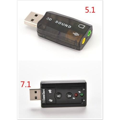 External USB AUDIO SOUND CARD ADAPTER VIRTUAL 5.1/ 7.1 ch USB 2.0 Mic Speaker Audio Headset Microphone 3.5mm Jack Converter