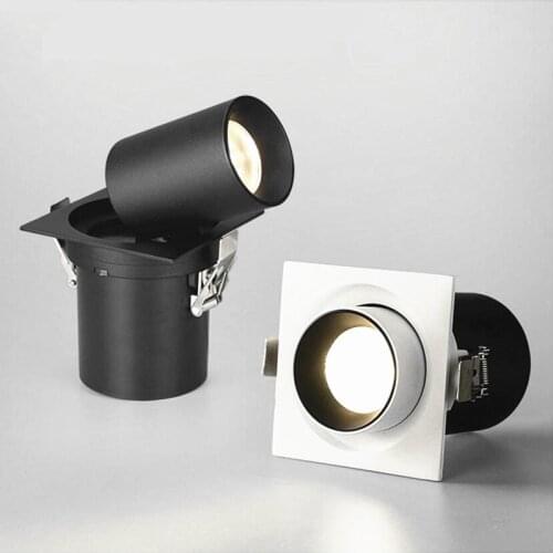 Dimmable Recessed Retractable Rotating COB LED Downlights 9W 12W 15W 24W 30W AC110-240V LED Ceiling Spot Lights Indoor Lighting