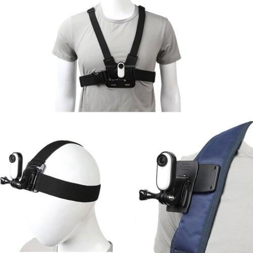 Protective Frame 1/4 Adapter Border Adjustable Chest Strap Head Mount Backpack Clip Kit For Insta360 Go2 Camera Accessories