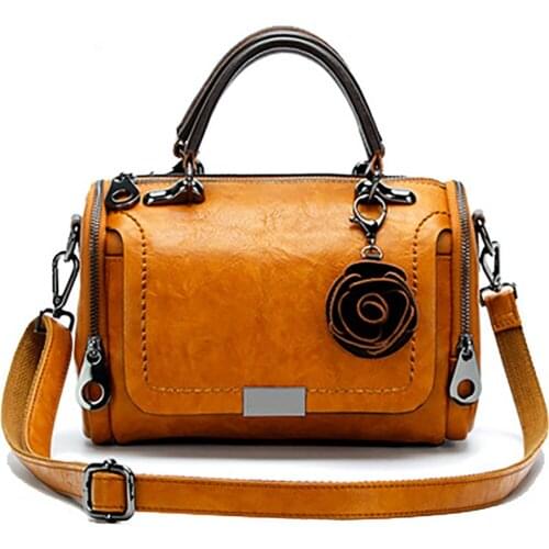 Women Genuine Leather Crossbody Bag Ladies Boston Pillow Handbags Luxury Designer Shoulder Bags For Female Shopper High Quality