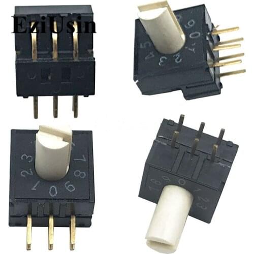0-9 10 Rotary Coding Knob Switch DIP 6pins With Shank 3:3 PCB Switching RV3HAF-10R-V-B 6p Horizontal