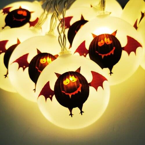 1.5m Halloween Decoration LED String Lights Lantern Home outdoor Party Garland Light pumpkin ghost bat Banner Happy Halloween