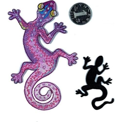 New 1pcs Colors Lizard Embroidery Lace Applique Paillette Fabric Sweater Clothes Patch Sequined Stickers T-shirt Diy Decoration