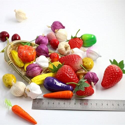 10Pcs Artificial Mini Foam Fruit and Vegetable Childrens Kitchen Plastic Toy play House Birthday Party Gift Home Decoration