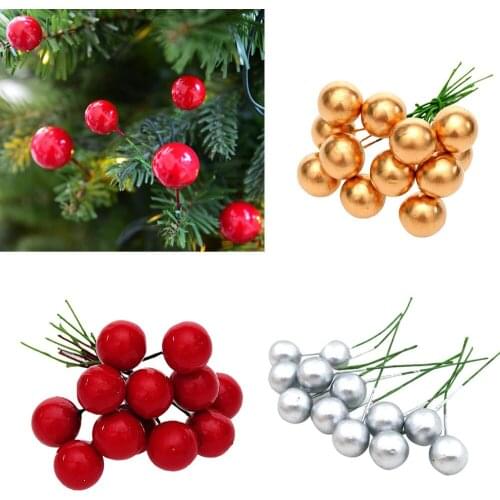 12Pcs Christmas Pendant Tree Decoration Simulation Drop Ornaments Xmas Cherry Decorative christmas decorations for home L910