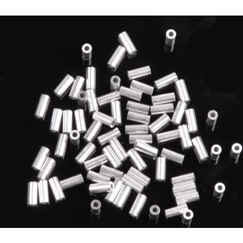 2000Pcs/lot White Round Aluminum crimp sleeve 1.0mm~2.0mm fishing Connector Line Fishing tube Accessories tackle