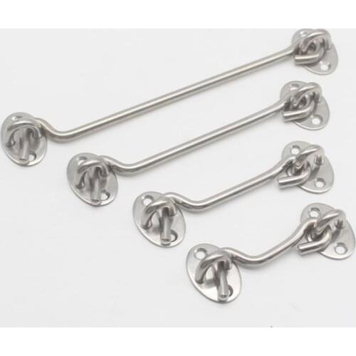 3/4/6/8/10/12/14/16 Inch Crescent Window Lock With Safety Switch Cabin Hook Door Latch Lock Catch Holder With Install Screws