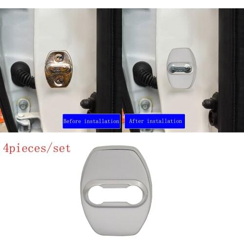 4 pcs silver Stainless Steel Car Door Lock Protective Buckle Cover case for Lexus EX RX CT LX ES