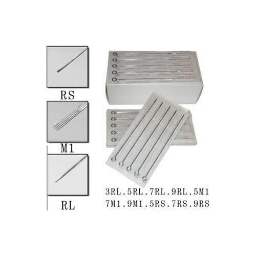 6set/lot 100pcs/set Metal Sliver Mixed Secant Mist Tattoo Needles Combination Tattoos And Body Painting HA1821