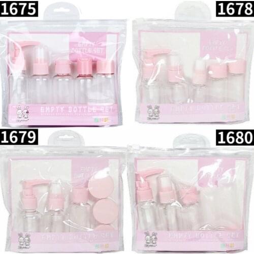 7/8pcs/set Travel Makeup Bottles Plastic Mini Cosmetic Face Cream Pot Bottles Transparent Empty Container Bottle Kit Accessories
