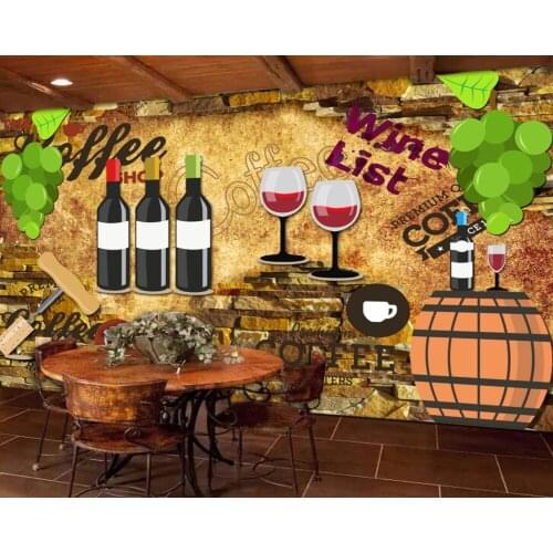 Free Shipping Wallpaper Restaurant Rustic Background Wall Painting Custom 3D Bar Decoration Wallpaper Western Restaurant Mural