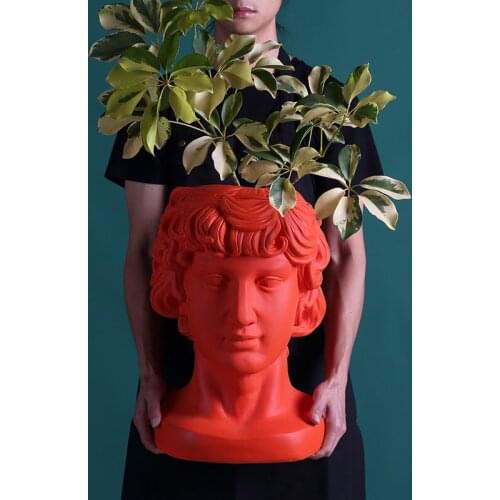 BIG NOSE VASE ORNAMENT HUMAN HEAD FIGURINES CEMENT FRP CRAFTS HOME DECOR ADONIS FLOWER VASE CABINET DECORATION R4374