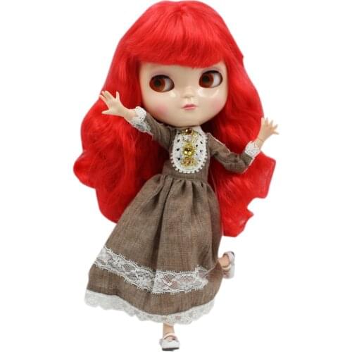 ICY Doll joint doll red curly hair factory BL1248 it suitable for cosmetic diy refit BJD Toys factory nude fashion doll
