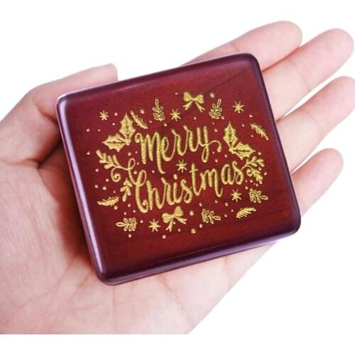 Sinzyo Handmade Wooden Silent Night Music Box Birthday Gift For Christmas Valentines day gift Maple Wood