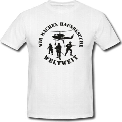 Wir Machen Hausbesuche Weltweit Bundeswehr Spezialeinheit KSK GSG 9 T-Shirt Men Short Sleeve O-neck Cotton T Shirt Streetwear