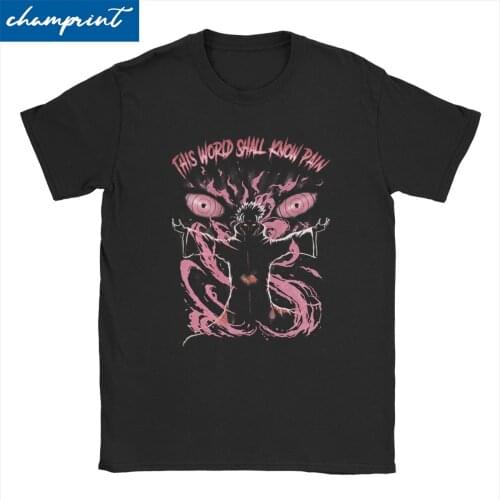 Anime Pain Printed T Shirt Men Women T-Shirts World Shall Know Pain Clothing Retro Harajuku Streetwear Hip Hop Ninja Tee Shirt