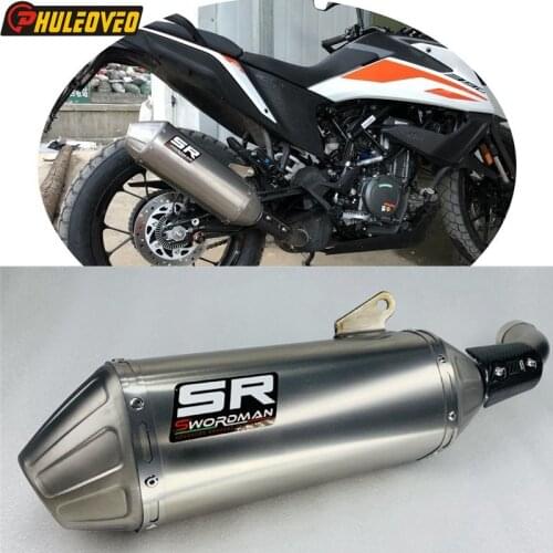 Titanium Alloy for KTM390 ADV 2020 2021 Motorcycle Exhaust Muffler Link Pipe with Carbon Fiber Shield Cover for KTM390 Adventure