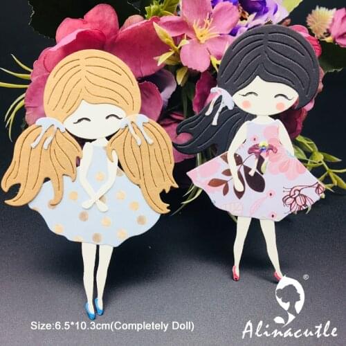Metal Cutting die Die Cut Long Hair Girl Doll Scrapbooking Paper Craft Handmade Card Punch Art Cutter Alinacutle
