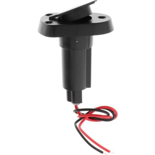 Marine Boat Nylon Cap 2 Pin Stern Light Plug-in Pole Base Black Cover Round