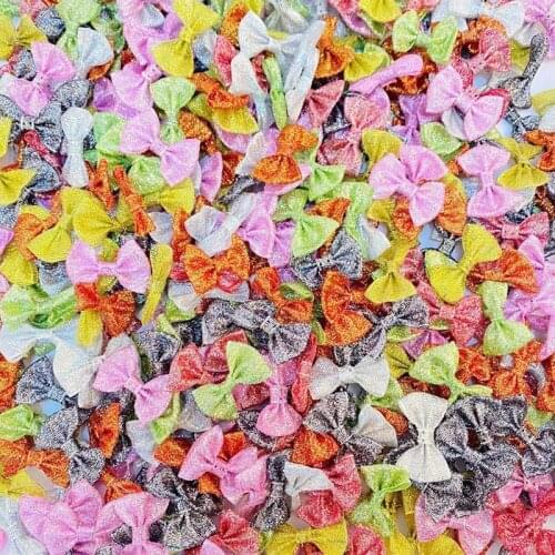 New 12 Pcs/Lot Glitter Hair Bow Clip Kids Girl DIY Hair Accessories For Kids Headwear