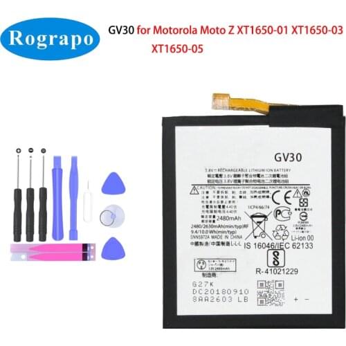 New 2630mAh GV30 SNN5972A Battery for Motorola Moto Z XT1650-01 XT1650-03 XT1650-05 GV40 XT1650-02 Mobile Phone Batteries