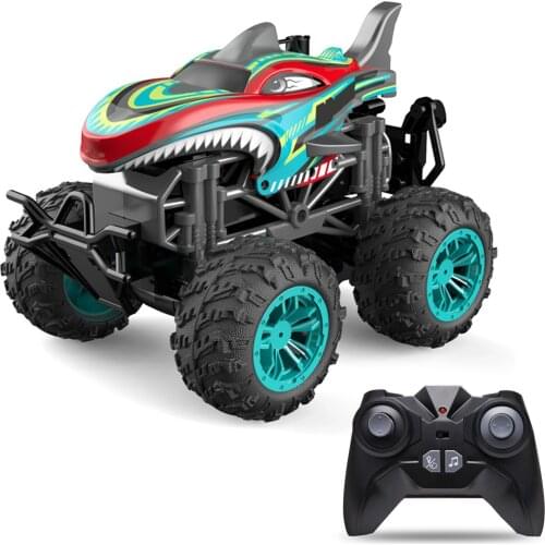 RC Spray Car 1/18 RC Car 2.4Ghz Stunt Car Remote Control Stunt Vehicle Toys with Rear Fog Stream Music LED Light Auto-Play