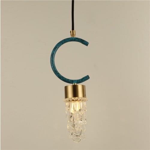Nordic Type Crystal Glass G9 Led Pendant Lamp Bar Cafe Personality Bedroom Living Room Single Head Decorative Lighting
