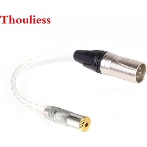 Thoulies HIFI 7N Single-Crystal-Silver 2.5mm Balanced Female to 4pin XLR Balanced Male Audio Adapter Cable 2.5mm to XLR Adapter