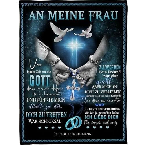 TOADDMOS An Meine Frau Loving Fleece Blanket Air Mail To My Wife Comfort Soft Bed Thin Quilt Office/Sofa Nap Warm Throw Blanket