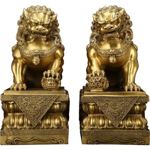 Copper Lion Ornaments, Large And Small Copper Lions, Decoration Craft Gifts At The Door Of Wangfushi Home Furnishing