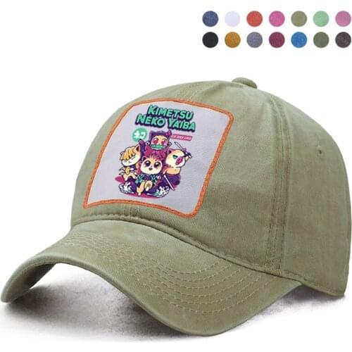 Japan Anime Yaiba Cats Cute Nezuko Baseball Cap Dad Trucker Solid Hat Women Ponytail Berets Caps Boinas Bone Hats Casquette Hats