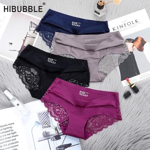 1PCS Womens Sexy Lace Ice Silk Panties Seamless Panty Briefs Underwear Intimates Panties underwear Luxury lace splice panties