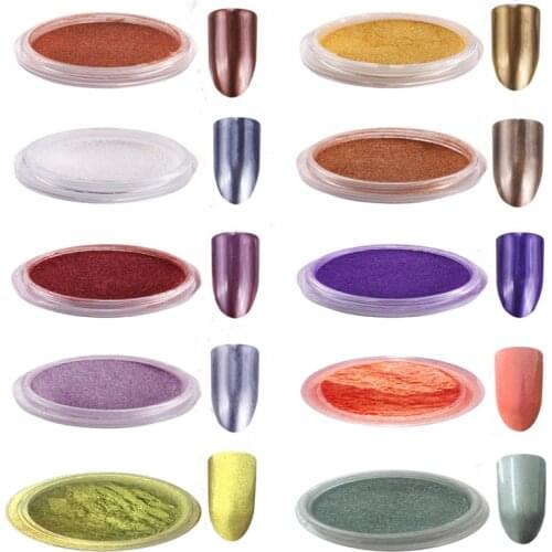 10 Jars/set Nail Mirror Effect Chrome Powder Set for Nail Art Pigment Unicorn Reflective Foil Powder Mirror Nails Gel Polish E12