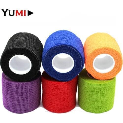 10 Rolls 5*450cm Disposable Self-adhesive Flex Elastic Bandage Tattoo Handle Grip Tube Wrap Elbow Stick Medical Tape Accessories