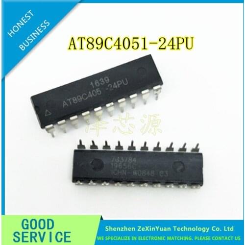 10PCS/LOT AT89C4051-24PU AT89C4051-24 AT89C4051 DIP-20 8 BIT MICROCONTROLLER NEW