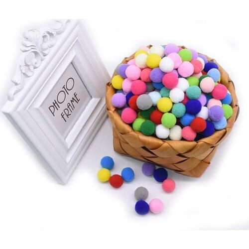 100Pcs 15/20/25mm Mini Soft Pompones Fluffy Plush DIY Pom Poms Handmade Kids Toys Furball Home Decor Sewing Craft Supplies