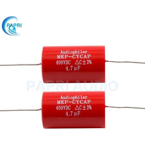 2PCS Audiophiler Axial MKP 4.7UF 400VDC HIFI DIY Audio Grade Polypropylene Coupling Capacitor NON-Polarized For Tube Guitar Amps