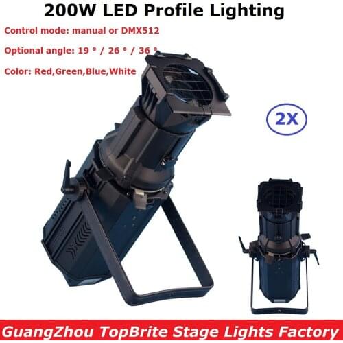 200W RGBW 4IN1 DMX LED Profile Spot Lights 4 Colors COB Source With 9 DMX Channels Commercial Application Theaters Television