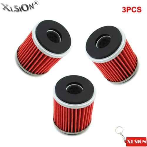 XLSION 3Pcs Oil Filters For Yamaha YFZ450 YZ250F YZ450F WR 125R 125X YZ 250 250F WR250F WR450F 5D3-13440-09-00 ATV Dirt Bike