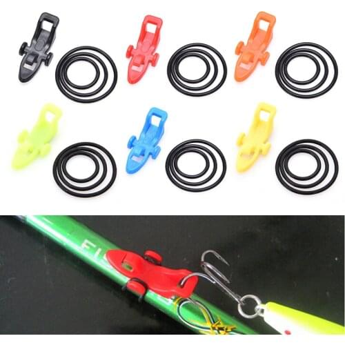 6 Colors 3 Pcs Fishing Hook Keeper Fishing Rod Lure Bait Safety Holder Plastic Hanger Fish Tackle Gadgets Accessories Tool