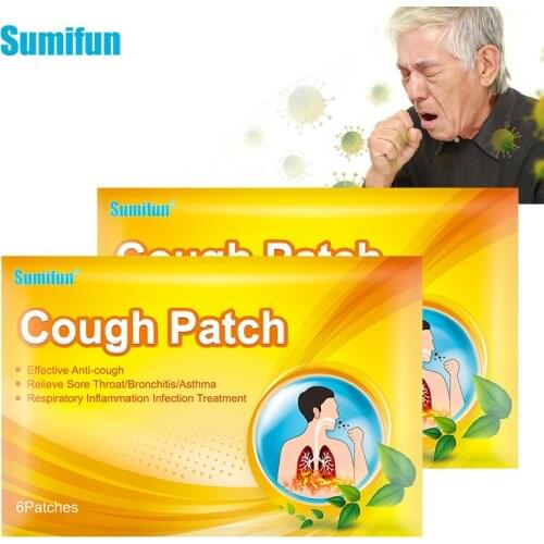 6pcs Chinese Cough Relief Plaster Herbal Medical Throat itching Asthma Cold Asthma Relief Patch Adults Children Heath Care