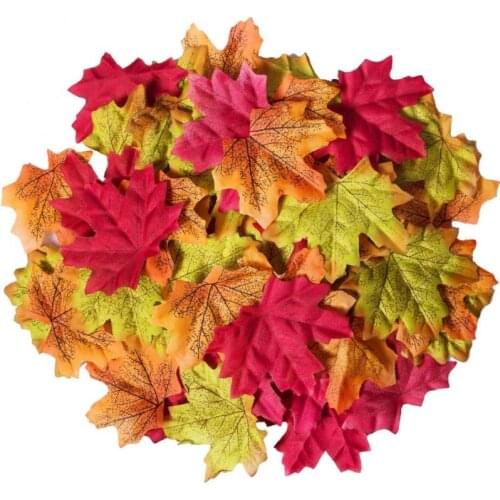 8cm Vivid Artificial Silk Maple Leaves For Home Wedding Party Christmas Decoration Scrapbooking Mixed Fall Fake Flower Decorate