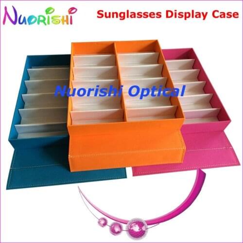 A629-12S Three Colors Oxford Cloth Eyeglasses Eyewear Sunglasses Glasses Storage Display Box Case Tray free shipping