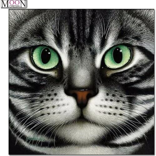 Animals Diy Diamond Embroidery Big Face Cat Diamond Painting Cross-stitch Full Square & Round Drill Picture Of Rhinestones Decor