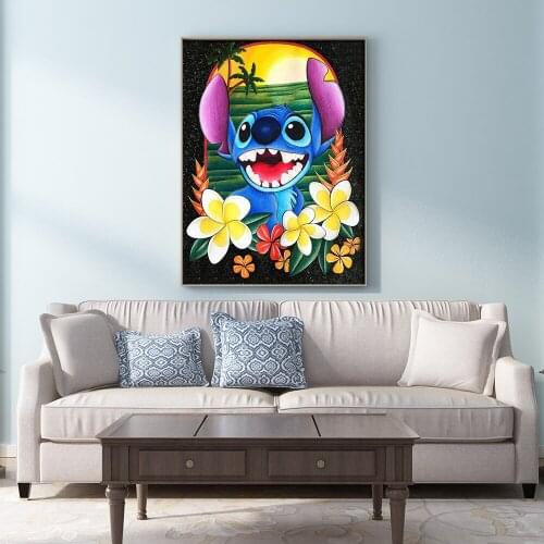 Disney 5D DIY Diamond Painting Cartoon Flowers Blue Little Monster Diamond Embroidery Mosaic Art Cross Stitch Kits Home Decor